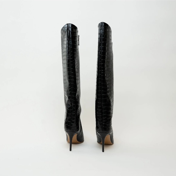 Alexander Vautier black croc embossed stilletto boot - Picture 5 of 11